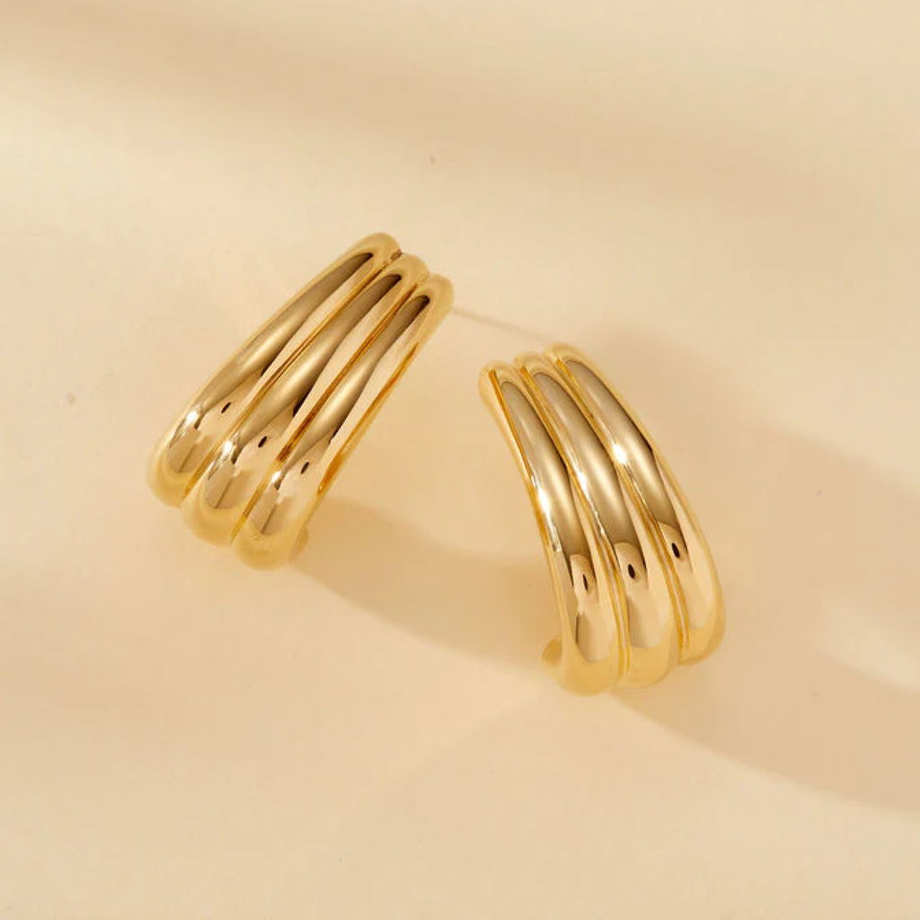 Ribbed Drop Earrings